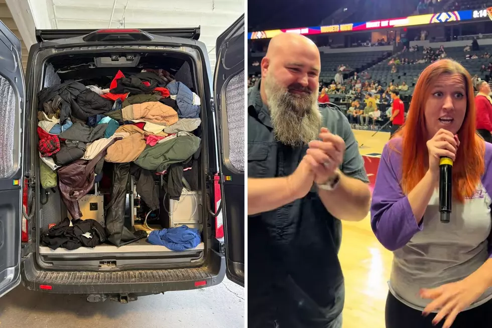 Big Joe and Laura With Mix 95.7 Listeners Collect 600+ Coats for Neighbors in Need